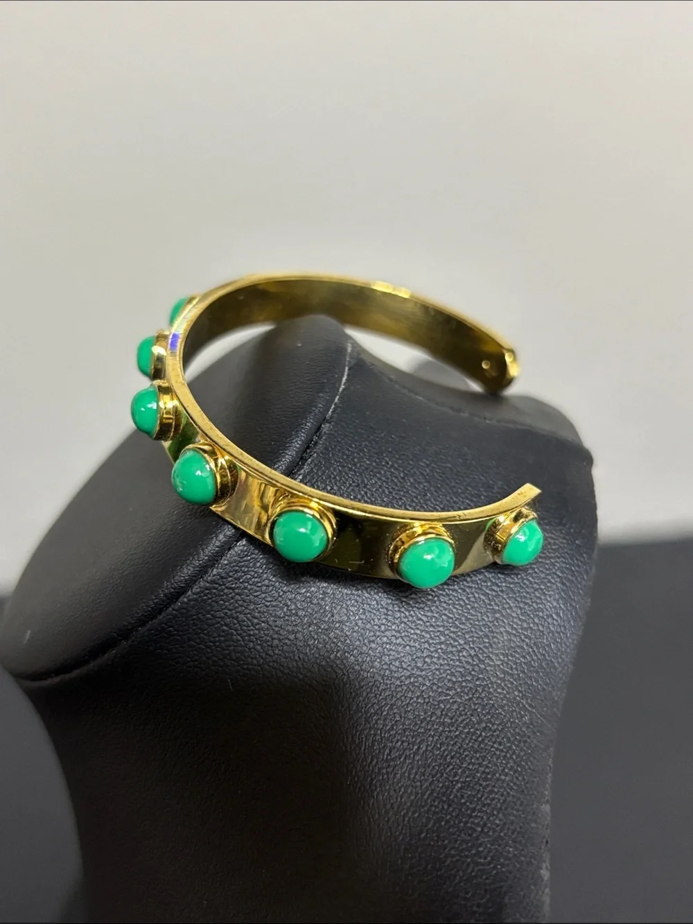 kate spade Gold Cuff Bracelet with Green Stones - Picture 2 of 8
